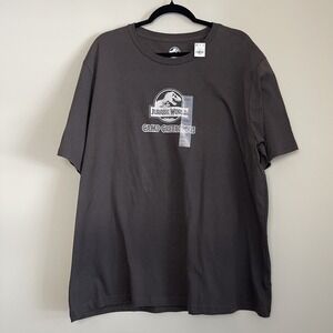 NWT Jurassic World  Brown T-Shirt Journey Begins Camp Creations Mens Crewneck